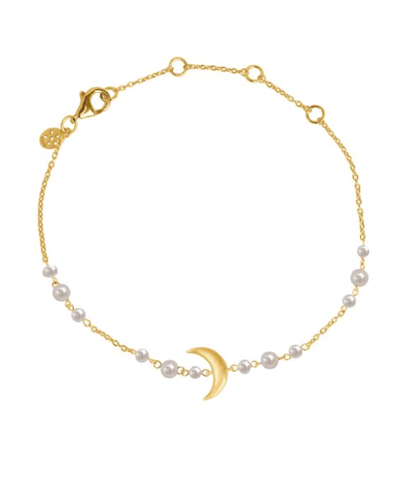 BYBIEHL SUMMER MOON ARMBÅND FORGYLDT SØLV MED PERLER - 2-5203WP-GP