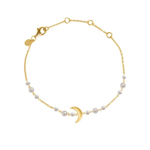BYBIEHL SUMMER MOON ARMBÅND FORGYLDT SØLV MED PERLER - 2-5203WP-GP