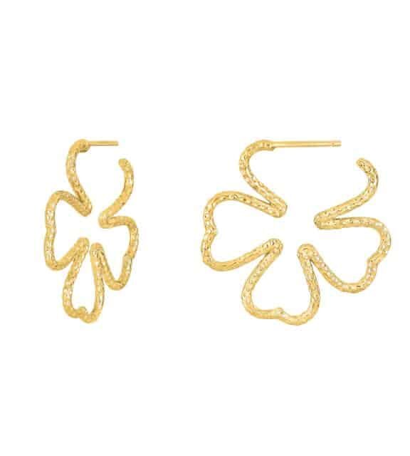 NORDAHL JEWELLERY ADORE52 ØRERINGE CREOL FORGYLDT SØLV FIRKLØVER - 30260235900