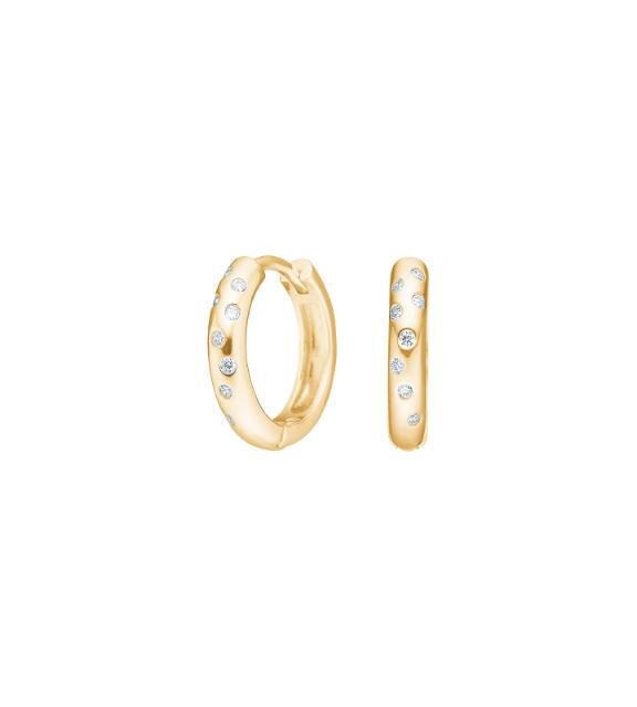 JOANLI NOR POPNOR ØRERINGE CREOL FORGYLDT SØLV MED STEN - 30454435900