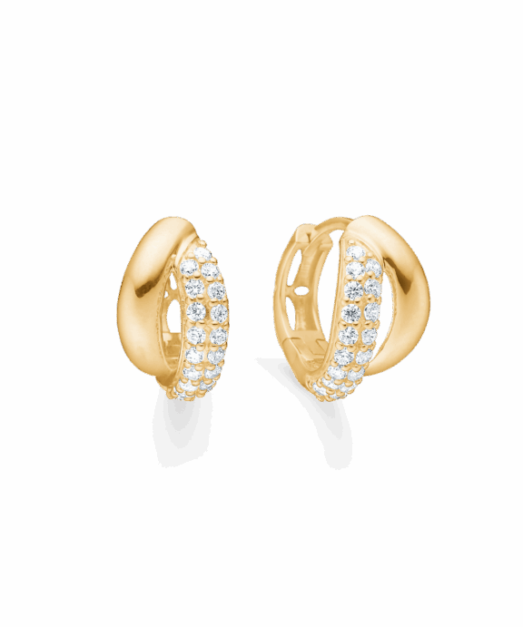 MADS Z CELIA ØRERINGE I 8 KARAT GULD MED STEN - 3317009