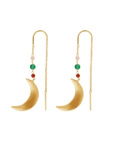 BYBIEHL SUMMER MOON ØRERINGE METALBLANDING MED FARVEDE STEN - 4-5302M-GP