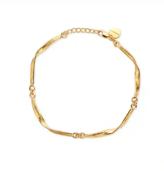 FLORA DANICA GRÆS ARMBÅND SØLV FORGYLDT 17-19 CM - GR-BR-G