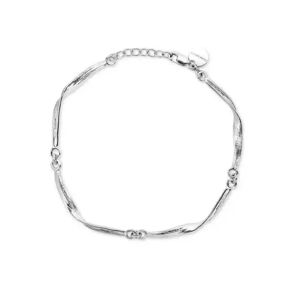 FLORA DANICA GRÆS ARMBÅND SØLV 17-19 CM - GR-BR-S