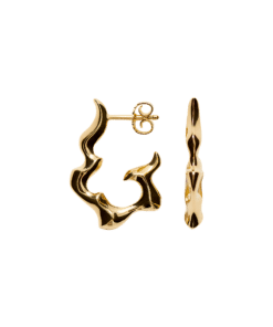 CAMILLE BRINCH MEDIUM INFINITY FLAMES HOOPS ØRERINGE SØLV FORGYLDT - MIFLH-FG