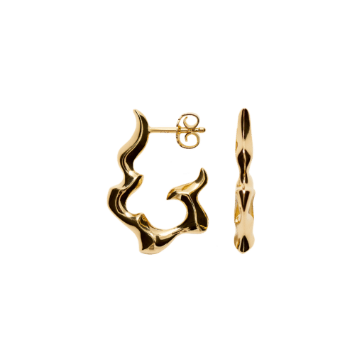 CAMILLE BRINCH MEDIUM INFINITY FLAMES HOOPS ØRERINGE SØLV FORGYLDT - MIFLH-FG