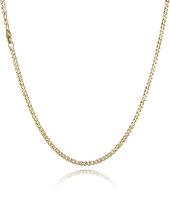 BNH HALSKÆDE PANSER FACET I 14 KARAT GULD 45 CM - P1407545C