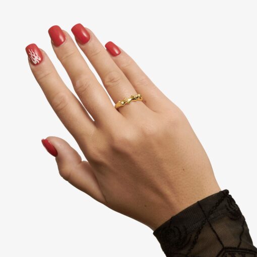 CAMILLE BRINCH SMALL PHOENIX FLAMES RING SØLV FORGYLDT - SPFLR-FG - Image 2