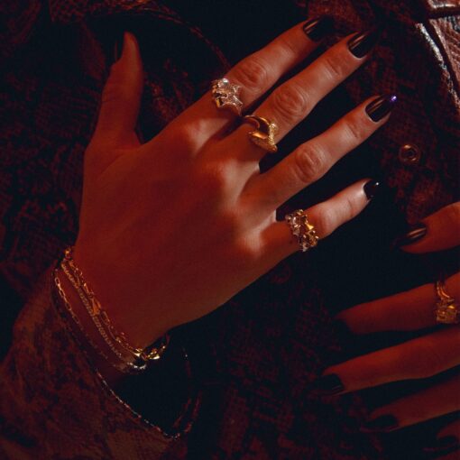 CAMILLE BRINCH SMALL PHOENIX FLAMES RING SØLV FORGYLDT - SPFLR-FG - Image 3