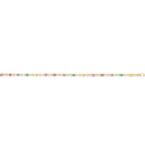 SCROUPLES ARMBÅND MULTICOLOR EMALJE FORGYLDT SØLV 17+2 CM - 39392A,M