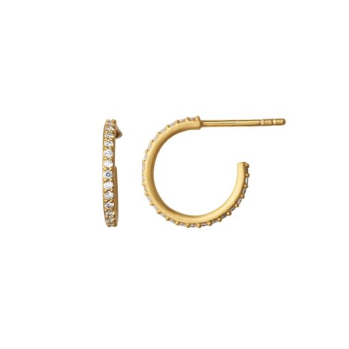 BYBIEHL MINI SPARKLE HOOP FORGYLDT SØLV MED ZIRKONIA - 4-029A-GP