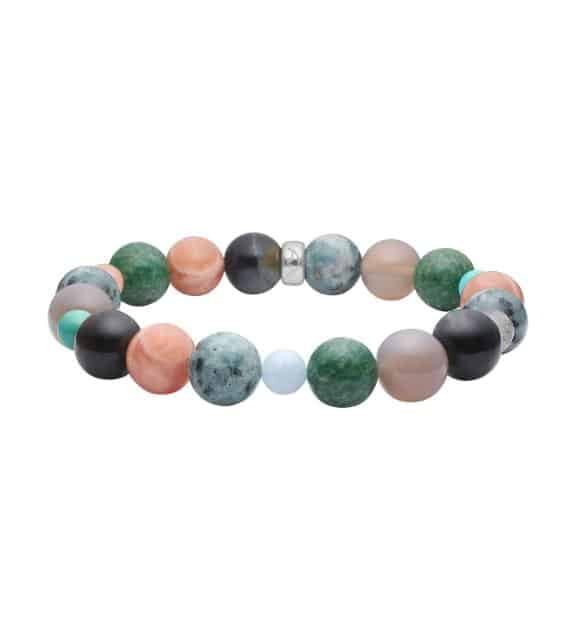 HEINZENDORFF ARMBÅND MED FORSKELLIGE FARVET ÆGTE STEN 19 CM - 80120880900
