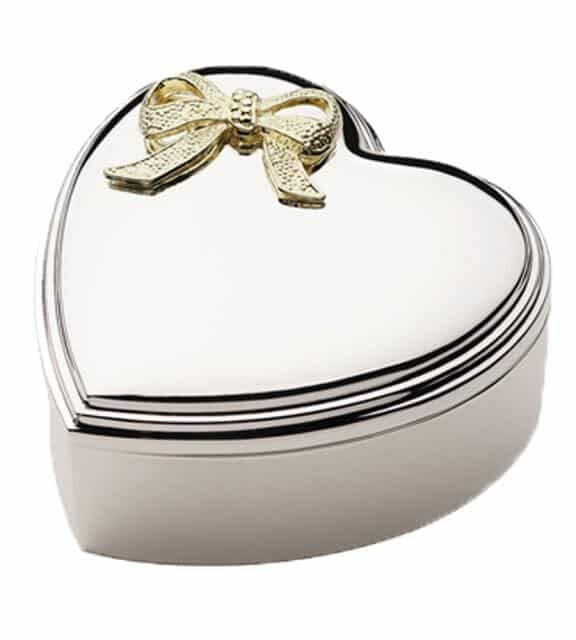 NOA KIDS SMYKKESKRIN FORKROMET MED FORGYLDT SLØJFE 12X12 CM - 97015483472