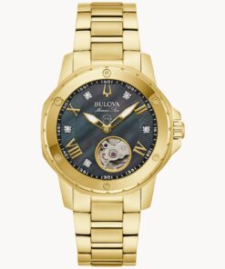 BULOVA MARINE STAR AUTOMATIK UR DAME GULD FARVET - 97P171