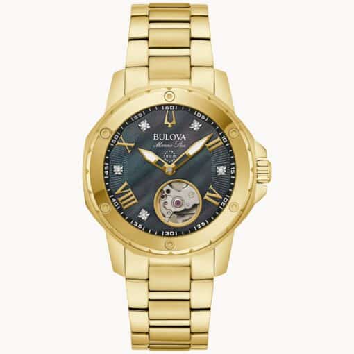 BULOVA MARINE STAR AUTOMATIK UR DAME GULD FARVET - 97P171