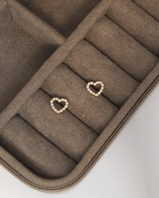 CHRISTOFFERSEN JEWELLERY HJERTE ØRESTIKKER 14 KARAT GULD MED 0,14 CARAT BRILLANTER – 3000541 - Image 2