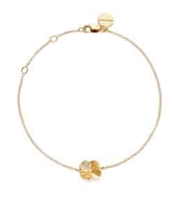 FLORA DANICA FIRKLØVER ARMBÅND PAVÉ FORGYLDT SØLV - FLC-BR-G-PAVE