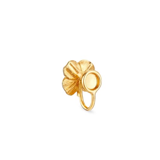 FLORA DANICA FIRKLØVER EARCUFF PAVÉ FORGYLDT SØLV - FLC-EACU-G-PAVE - Image 5