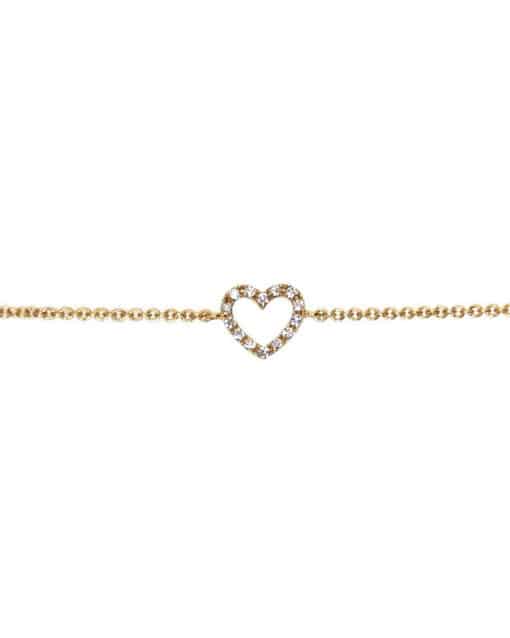 CHRISTOFFERSEN JEWELLERY ARMBÅND 14 KARAT GULD HJERTE MED 0,07 CARAT BRILLANTER - 9000152 - Image 3