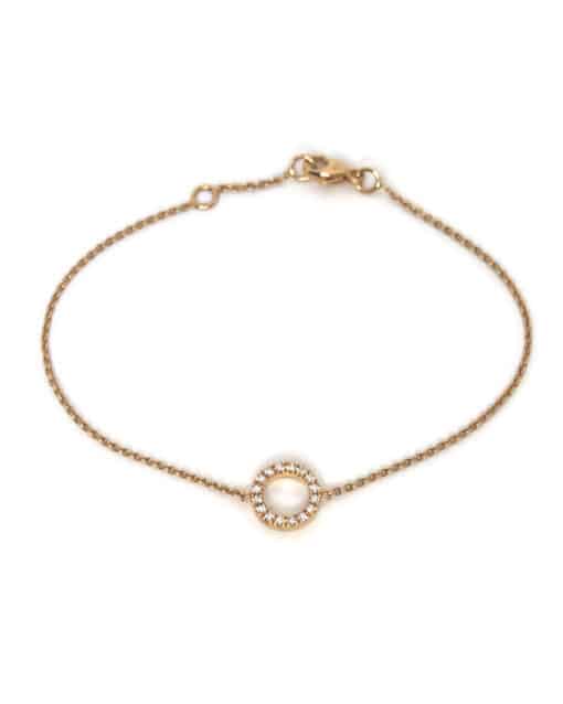CHRISTOFFERSEN JEWELLERY ARMBÅND 14 KARAT GULD CIRKEL MED 0,13 CARAT BRILLANTER - 9000158