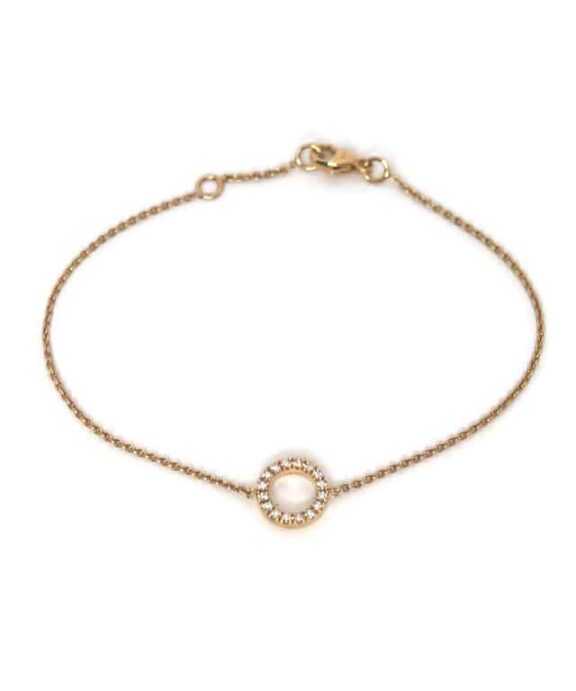 CHRISTOFFERSEN JEWELLERY ARMBÅND 14 KARAT GULD CIRKEL MED 0,13 CARAT BRILLANTER - 9000158