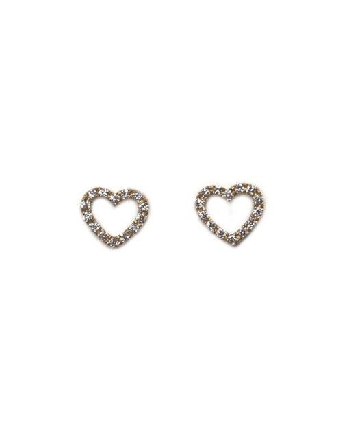 CHRISTOFFERSEN JEWELLERY HJERTE ØRESTIKKER 14 KARAT GULD MED 0,14 CARAT BRILLANTER – 3000541