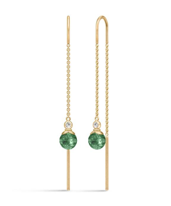 JULIE SANDLAU BERRY CHAIN ØRERINGE MED TURMALIN FARVET KRYSTAL - HKS790GDTMCRCZ