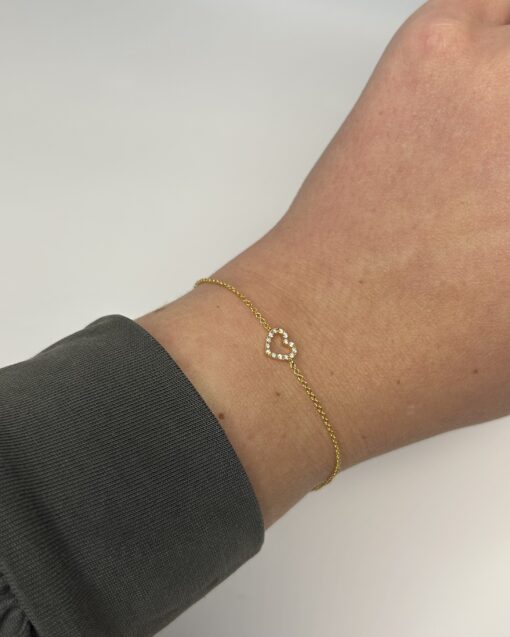 CHRISTOFFERSEN JEWELLERY ARMBÅND 14 KARAT GULD HJERTE MED 0,07 CARAT BRILLANTER - 9000152 - Image 2