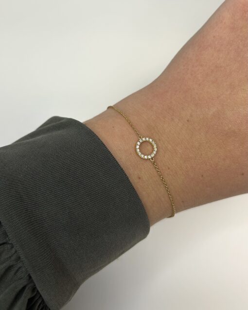 CHRISTOFFERSEN JEWELLERY ARMBÅND 14 KARAT GULD CIRKEL MED 0,13 CARAT BRILLANTER - 9000158 - Image 2