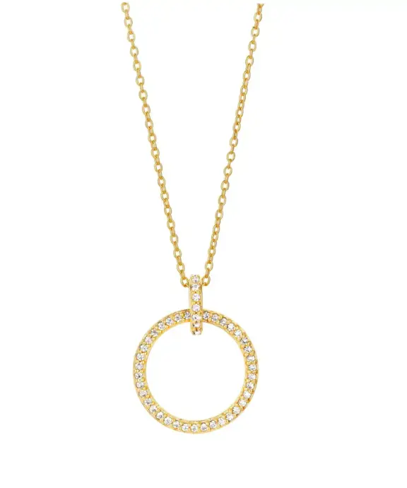 SPIRIT ICONS ‘TREND’ HALSKÆDE SØLV FORGYLDT MED STENE - 10012-45