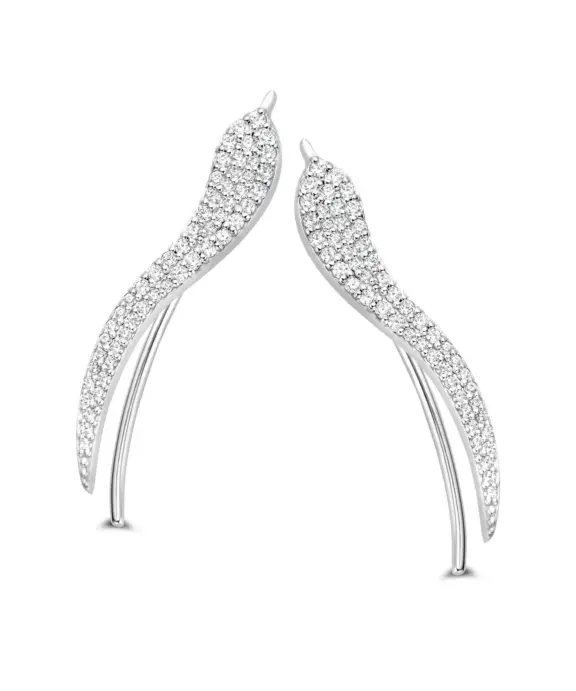 SPIRIT ICONS ‘REBEL’ ØRERINGE CRAWLER SØLV MED STENE- 41171