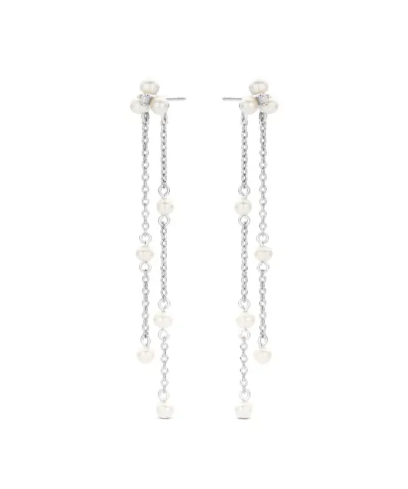 SPIRIT ICONS ‘ALMA’ ØRERINGE SØLVKÆDE MED PERLER - 42341