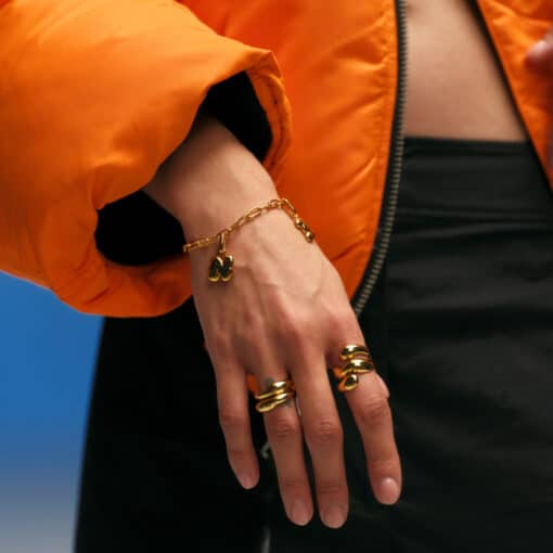 CAMILLE BRINCH LINK PUFFER ARMBÅND FORGYLDT SØLV 17 CM - LPUB-FG-17 - Image 3