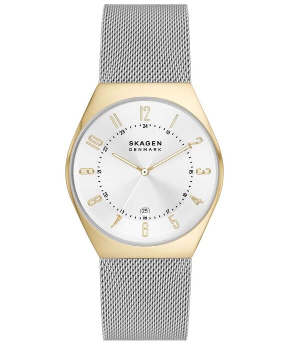 SKAGEN GRENEN UR HERRE 2 FARVET MED MESH LÆNKE - SKW6816