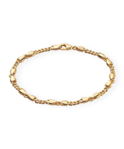 CAMILLE BRINCH SMALL CB BRACELET SØLV FORGYLDT ARMBÅND 18 CM - LCBA-FG-18
