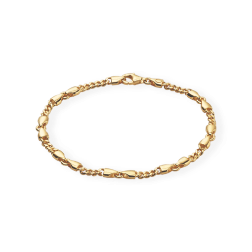 CAMILLE BRINCH SMALL CB BRACELET SØLV FORGYLDT ARMBÅND 18 CM - LCBA-FG-18