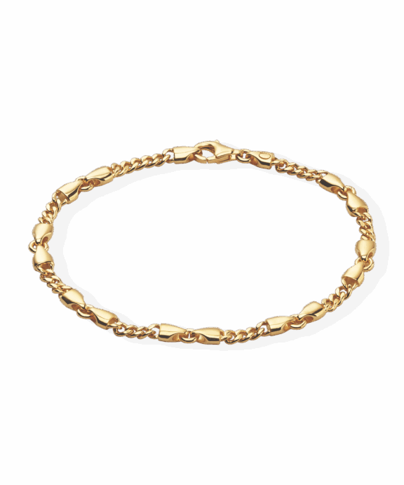 CAMILLE BRINCH SMALL CB BRACELET SØLV FORGYLDT ARMBÅND 18 CM - LCBA-FG-18