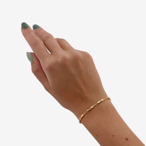 CAMILLE BRINCH SMALL CB BRACELET SØLV FORGYLDT ARMBÅND 18 CM - LCBA-FG-18 - Image 2
