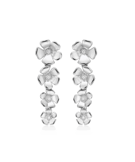 MADS Z FLEUR ØRERINGE I SØLV MED HVID TOPAS - 2116110