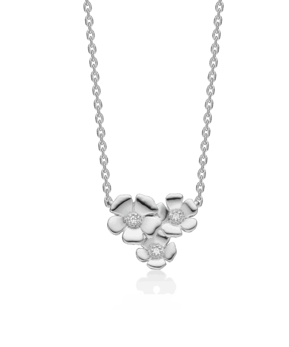 MADS Z FLEUR HALSKÆDE I SØLV MED HVID TOPAS - 2126108