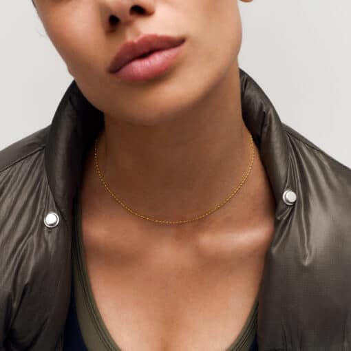 CAMILLE BRINCH BASIC PUFFER CHAIN I FORGYLDT SØLV PÅ 37-39 CM - BPUC-FG-M - Billede 2
