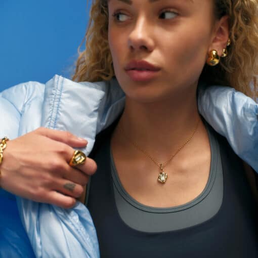CAMILLE BRINCH BASIC PUFFER CHAIN I FORGYLDT SØLV PÅ 37-39 CM - BPUC-FG-M - Billede 3