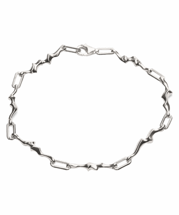 CAMILLE BRINCH BURNING FLAMES ARMBÅND I SØLV 18 CM - BFLB-18