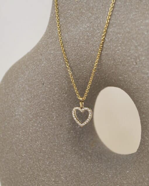 CHRISTOFFERSEN JEWELLERY HJERTE VEDHÆNG 14 KARAT GULD MED 0,10 CARAT BRILLANTER - 4500203G - Billede 2