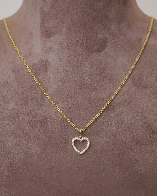 CHRISTOFFERSEN JEWELLERY HJERTE VEDHÆNG 14 KARAT GULD MED 0,10 CARAT BRILLANTER - 4500203G - Billede 4