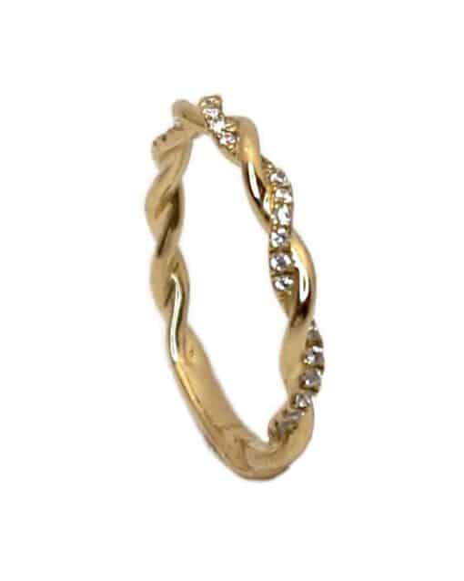 CHRISTOFFERSEN JEWELLERY SNOET RING 8 KARAT GULD MED ZIRKONIA - 5001179-0-3 - Billede 2