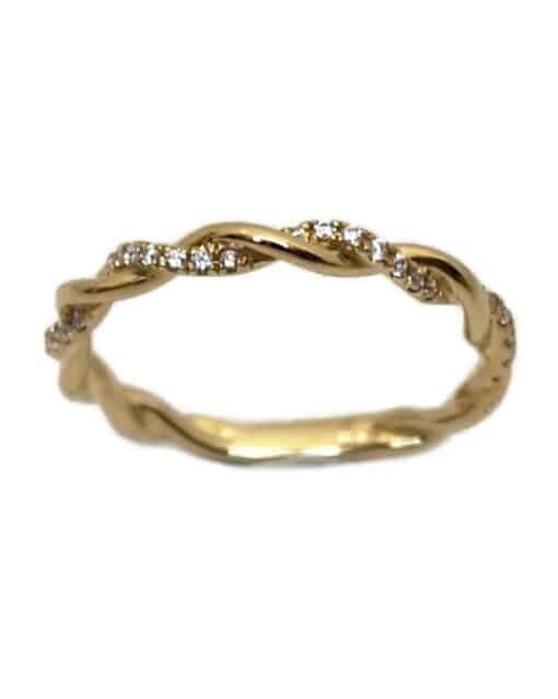 CHRISTOFFERSEN JEWELLERY SNOET RING 8 KARAT GULD MED ZIRKONIA - 5001179-0-3