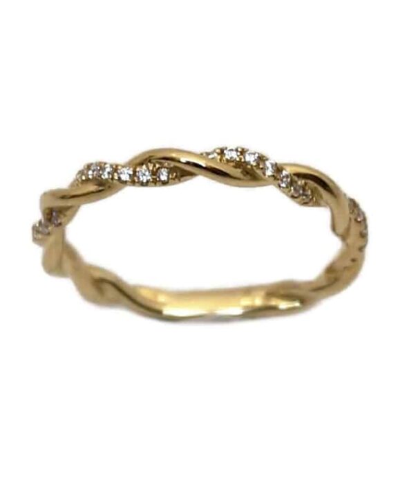 CHRISTOFFERSEN JEWELLERY SNOET RING 8 KARAT GULD MED ZIRKONIA - 5001179-0-3
