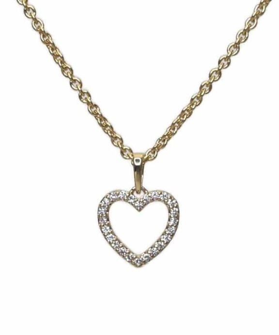 CHRISTOFFERSEN JEWELLERY HJERTE VEDHÆNG 14 KARAT GULD MED 0,10 CARAT BRILLANTER - 4500203G