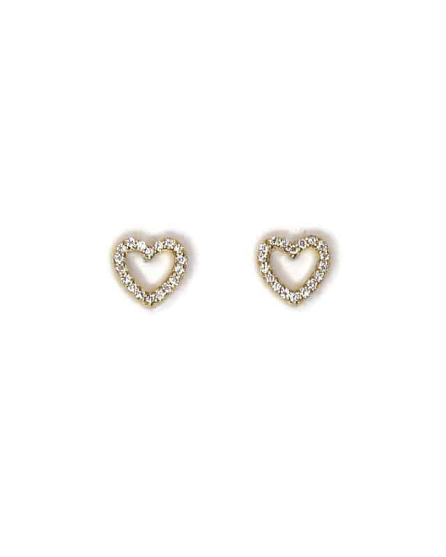 CHRISTOFFERSEN JEWELLERY HJERTE ØRESTIKKER 14 KARAT GULD MED 0,09 CARAT BRILLANTER - 3071281G